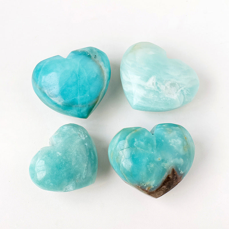 Natural Crystal Sky Blue Amazon Jasper Heart