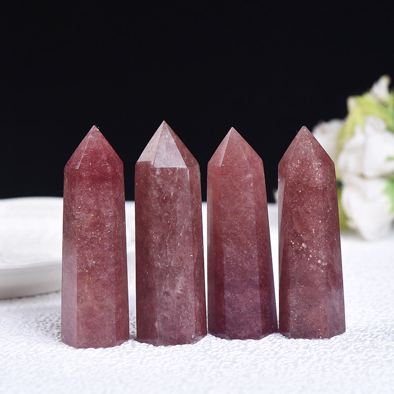 Natural Strawberry Quartz Tower