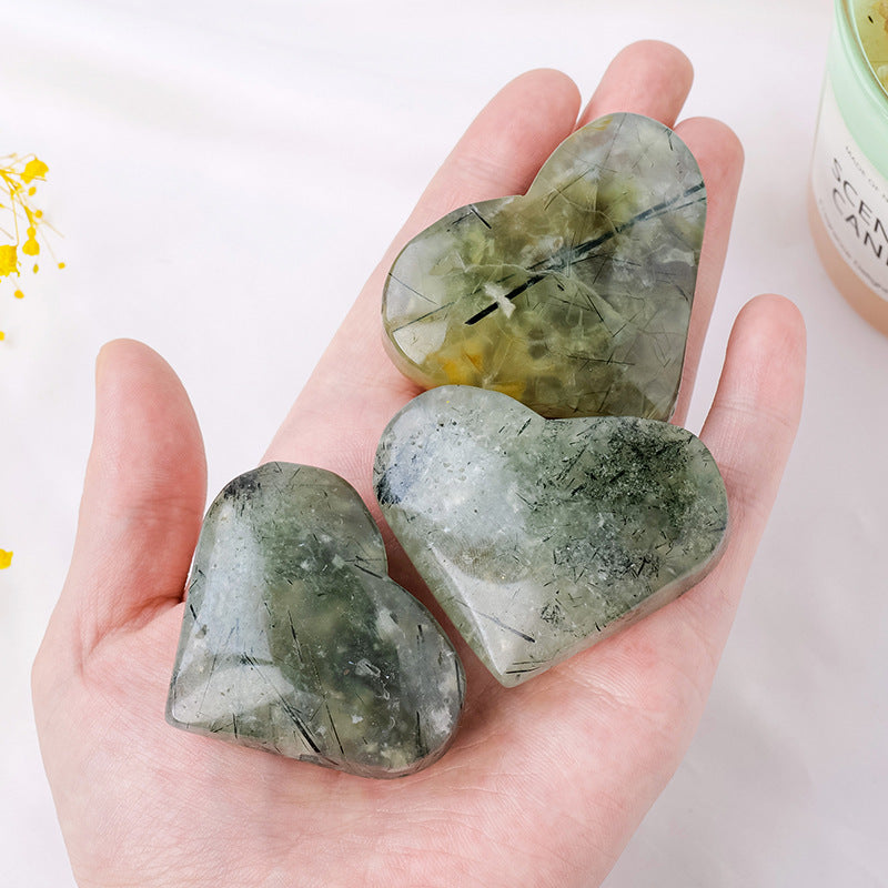 Natural Crystal Prehnite Heart