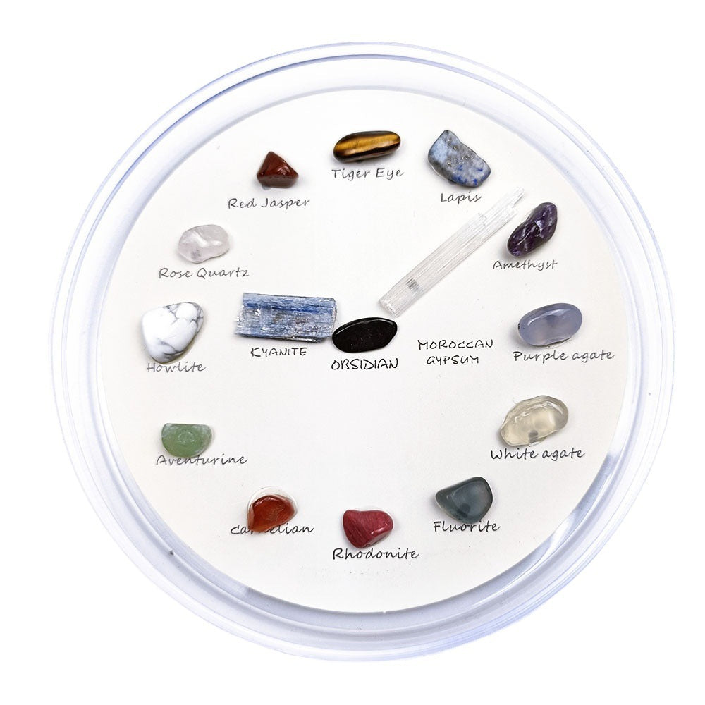 crystal agate stone clock