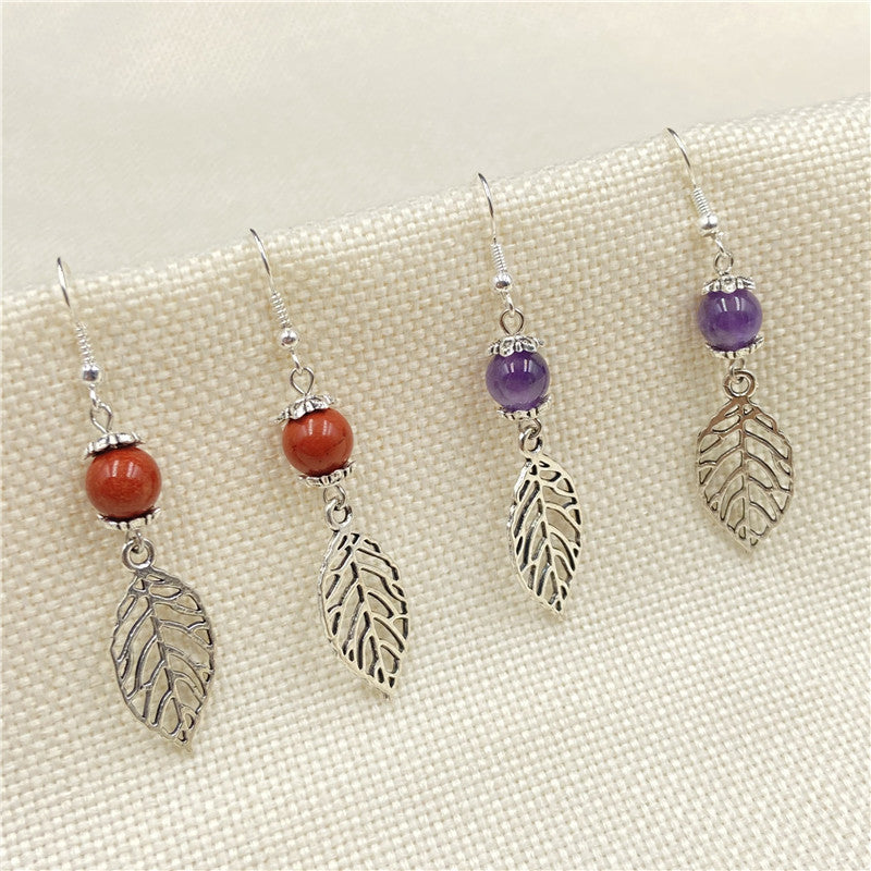 Crystal leaf earrings