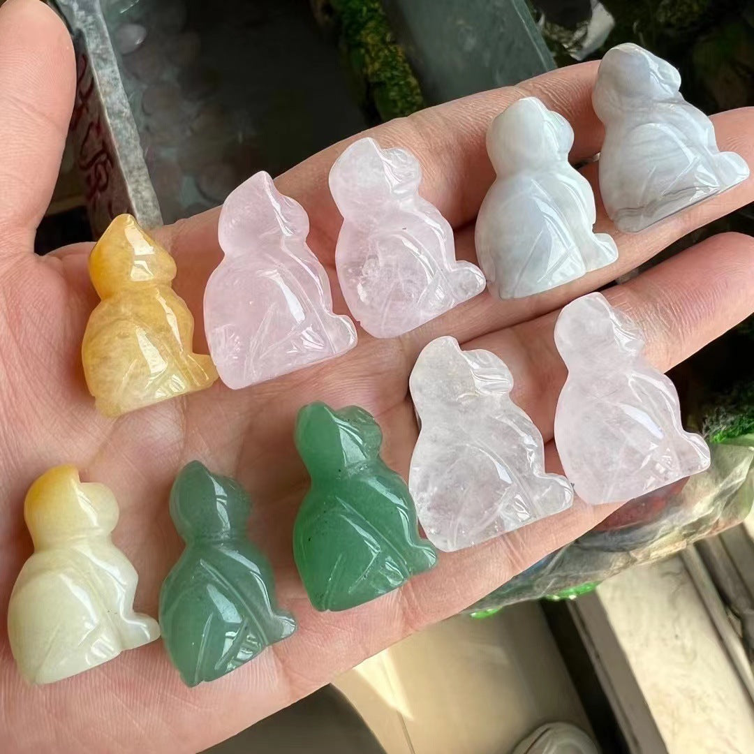 Natural crystal stone carved small animals