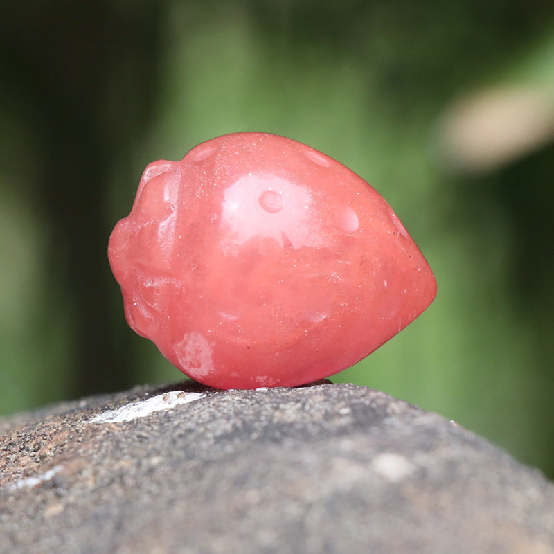 Strawberry carving natural stone