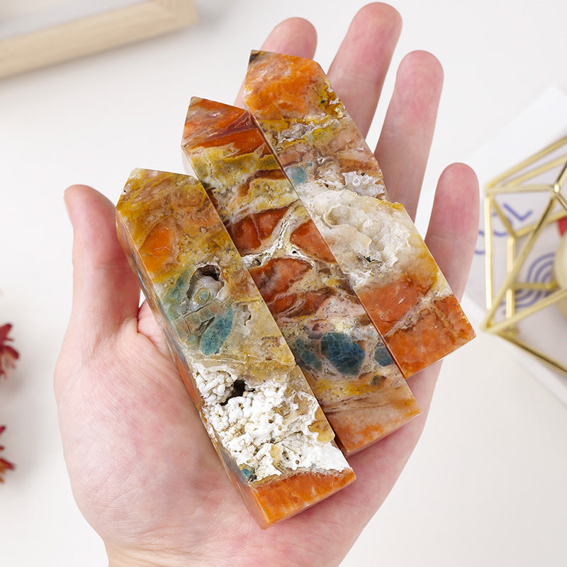 Sunstone & Apatite Symbiotic Pillars crystal