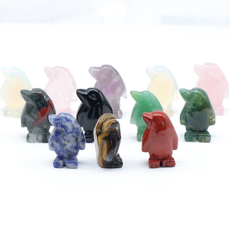 Natural crystal stone carved small animals