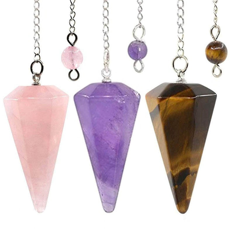 Large natural gemstone crystal pendant