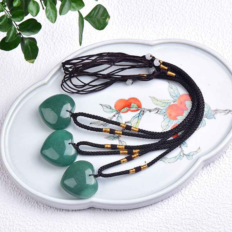 Natural Green Aventurine Heart Necklace