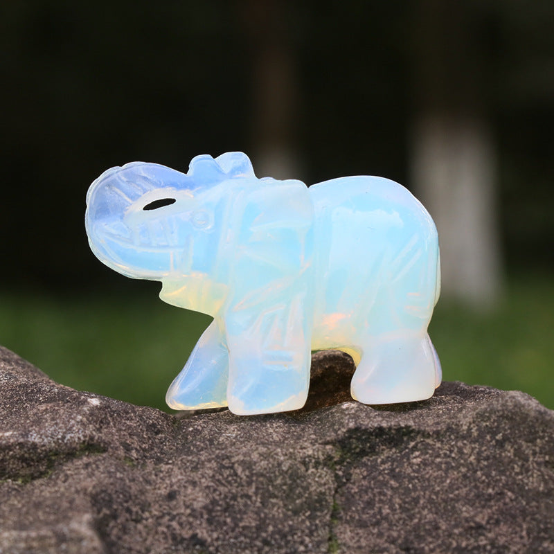 Natural crystal elephants