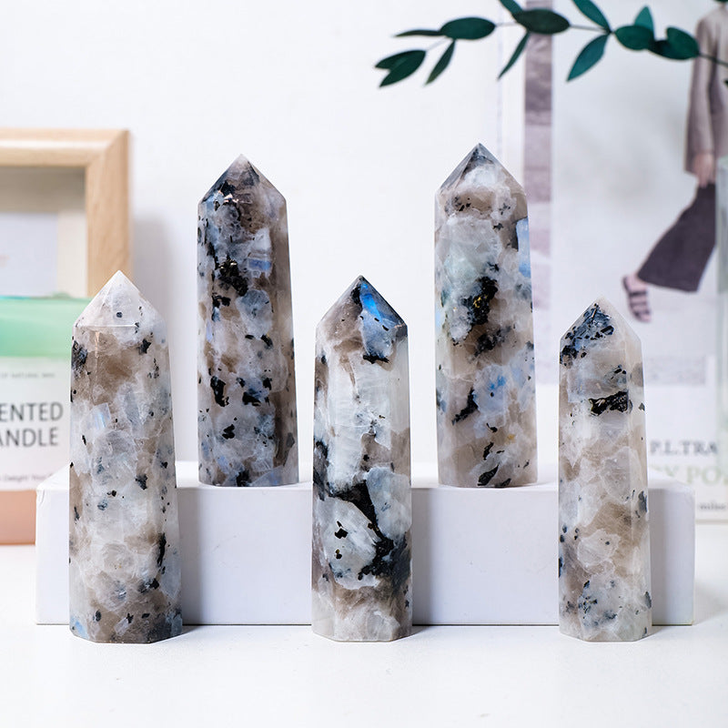 Rainbow moonstone single pointed pillar