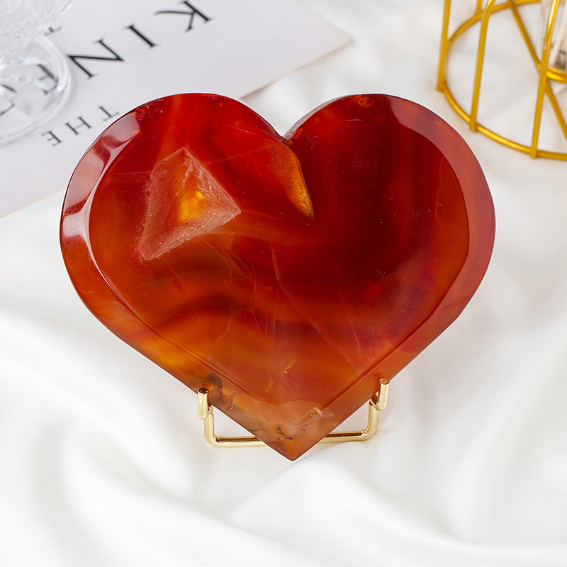 Natural Carnelian Geode Heart