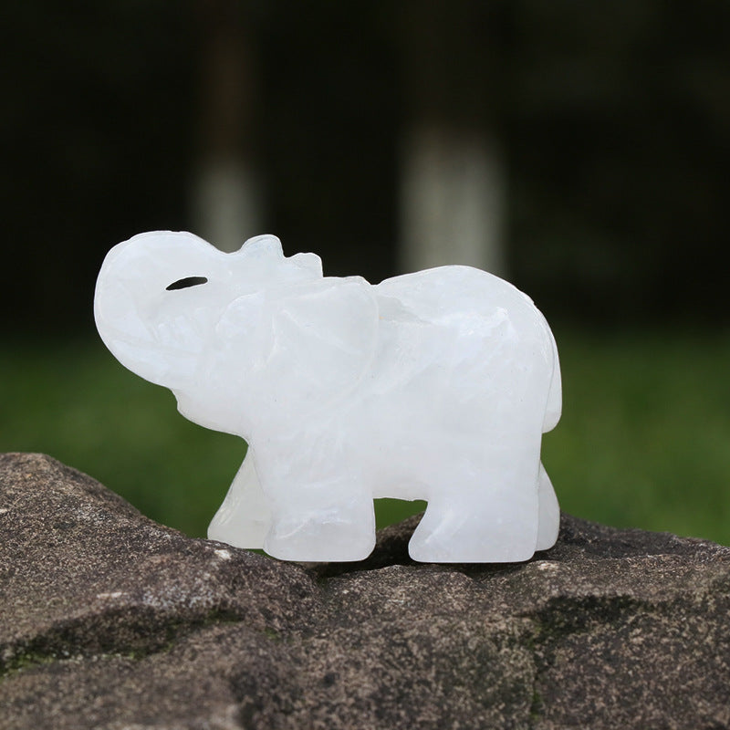 Natural crystal elephants