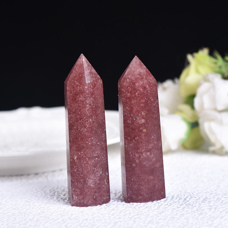 Natural Strawberry Quartz Tower