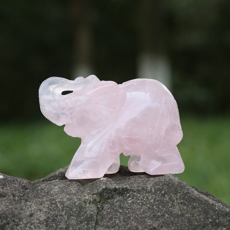 Natural crystal elephants