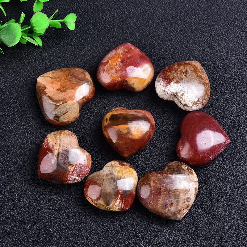 Natural  Petrified Wood Stone Heart