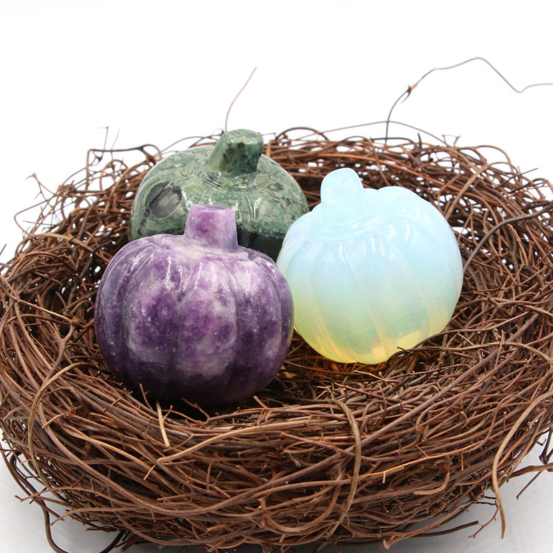 Natural Crystal Halloween pumpkin