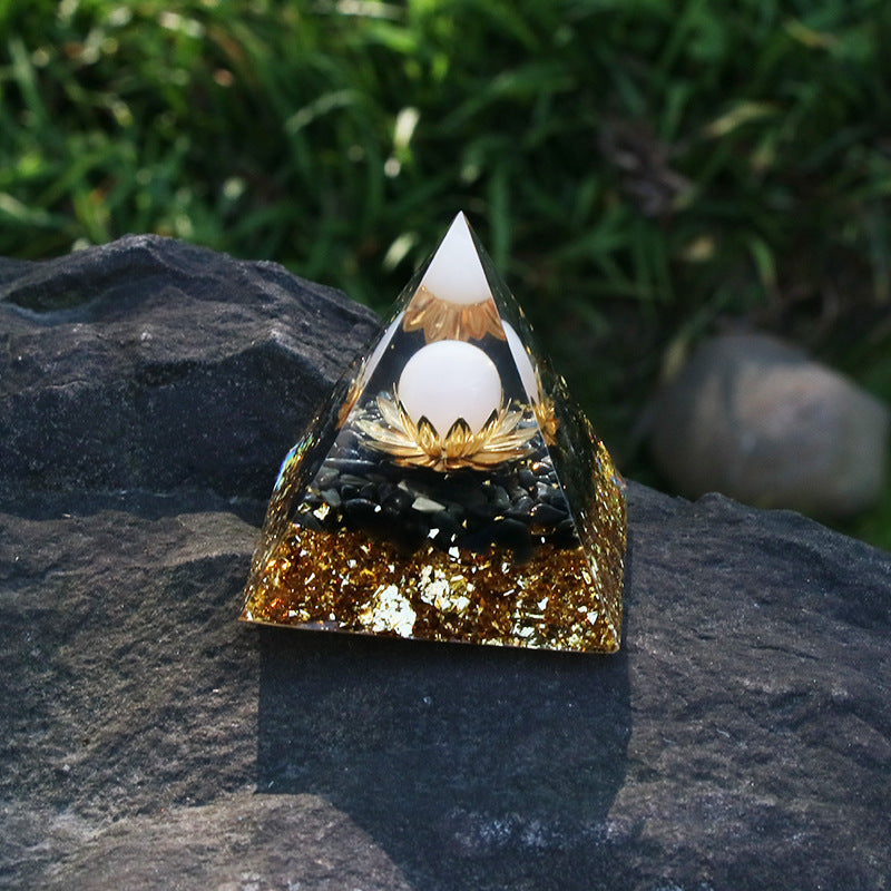 Crystal ball pyramid resin