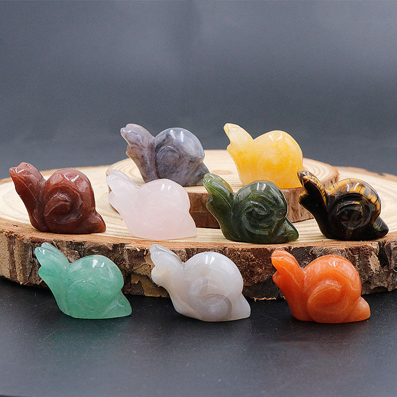 Natural crystal stone carved small animals