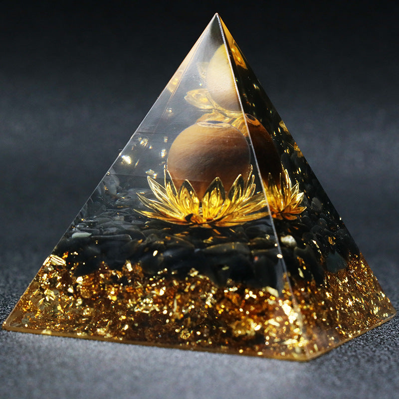 Crystal ball pyramid resin