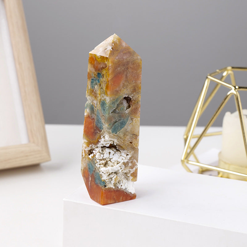 Sunstone & Apatite Symbiotic Pillars crystal