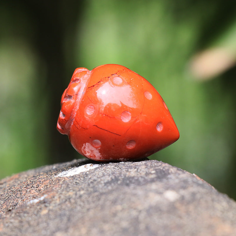 Strawberry carving natural stone