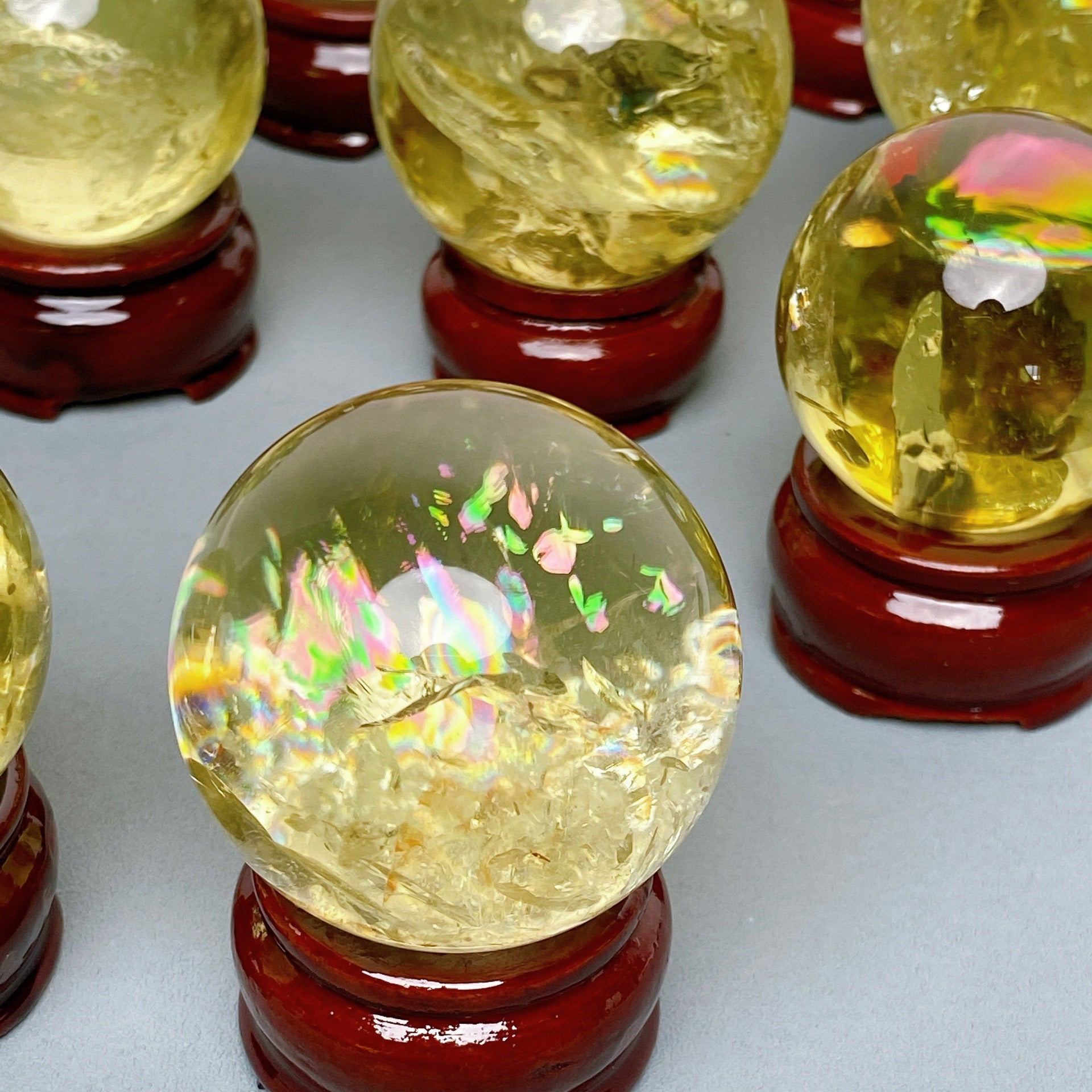 High quality citrine rainbow ball/sphere