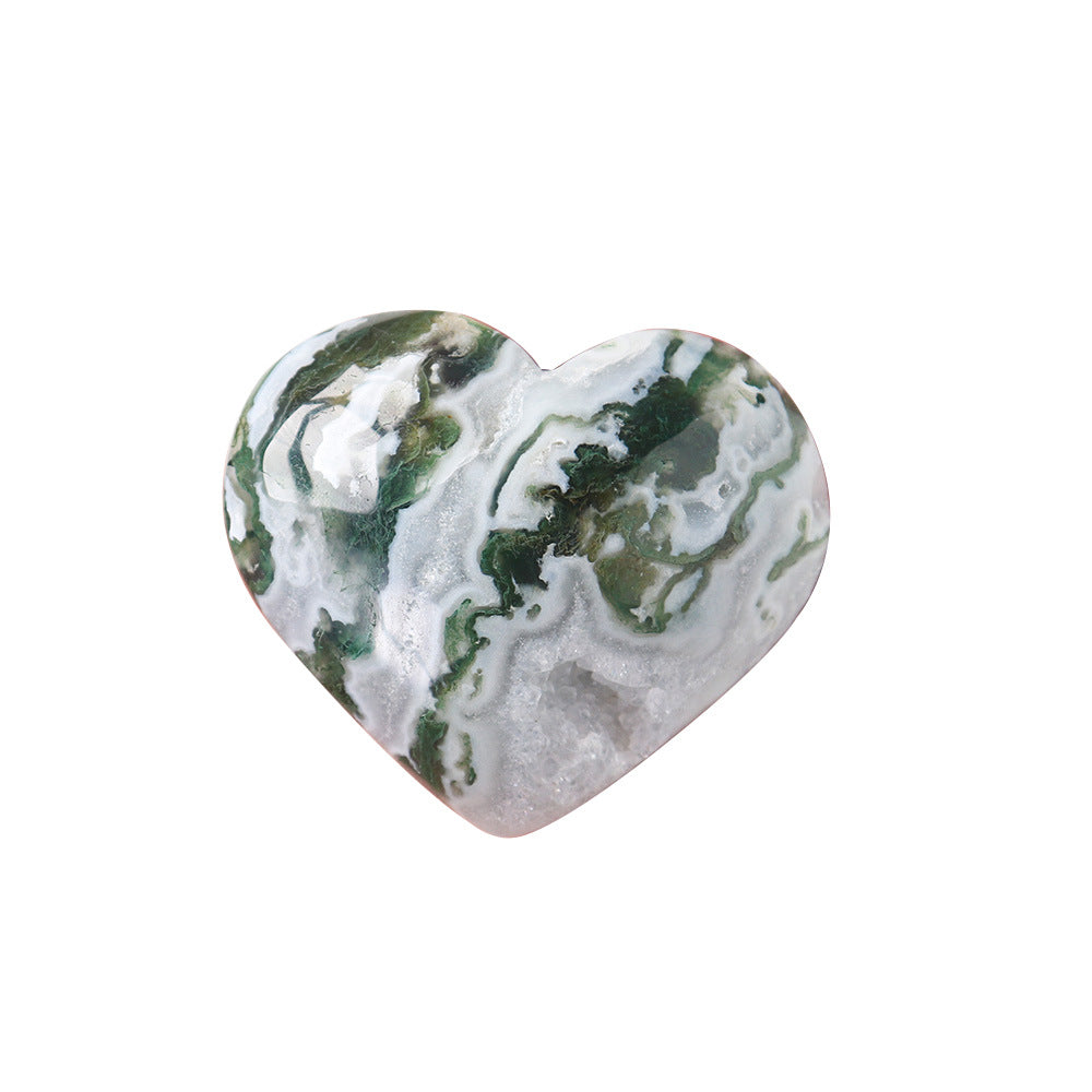 Natural Moss Agate Heart