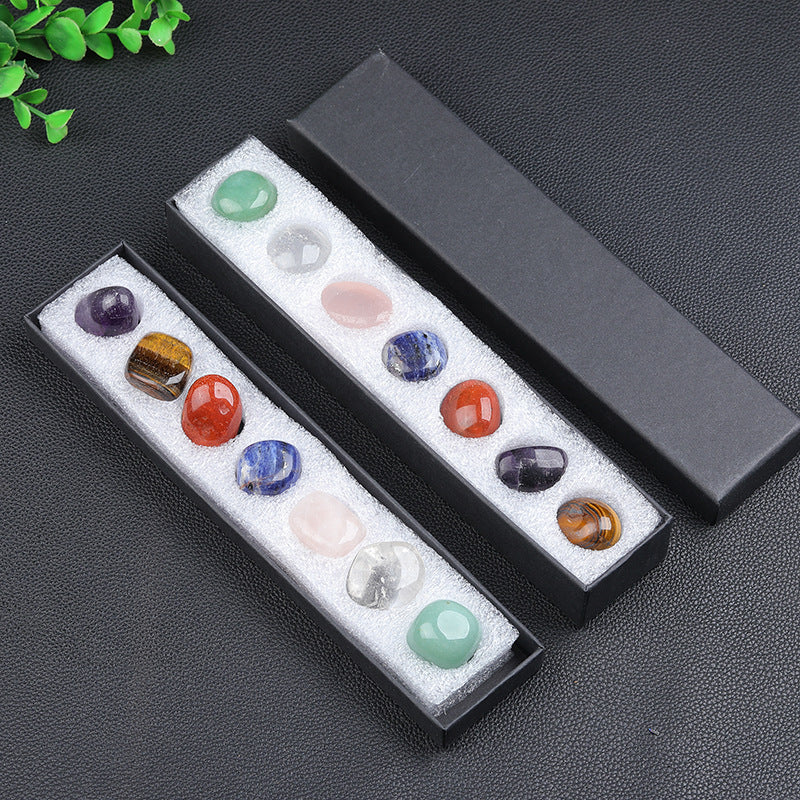 Natural Crystal Seven Charka Gem Gift Box Set