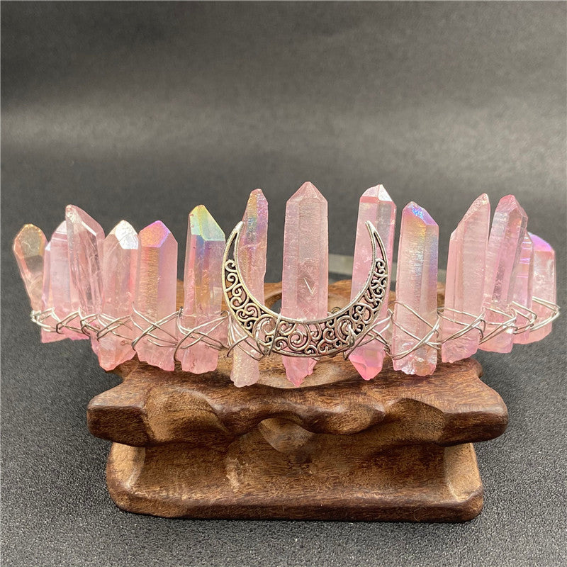 Crystal electroplated DIY moon crown mermaid