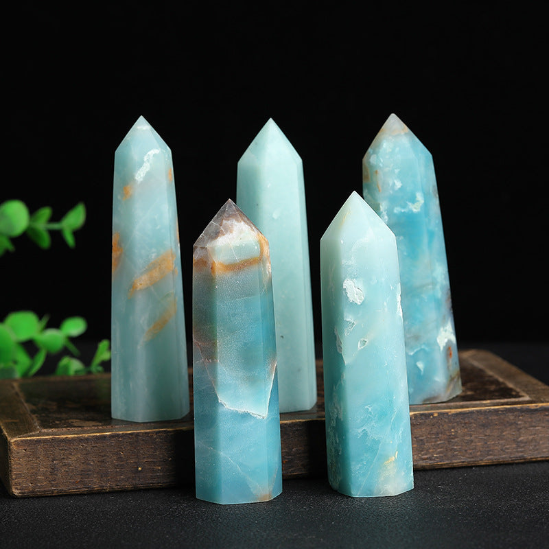 Natural Blue Amazon jasper tower