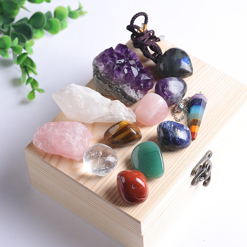 Natural Seven Charka Crystal Stone Set