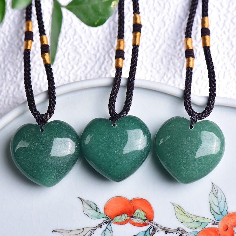 Natural Green Aventurine Heart Necklace