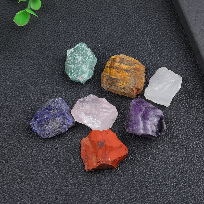 Natural Crystal Seven Charka Gem Gift Box Set