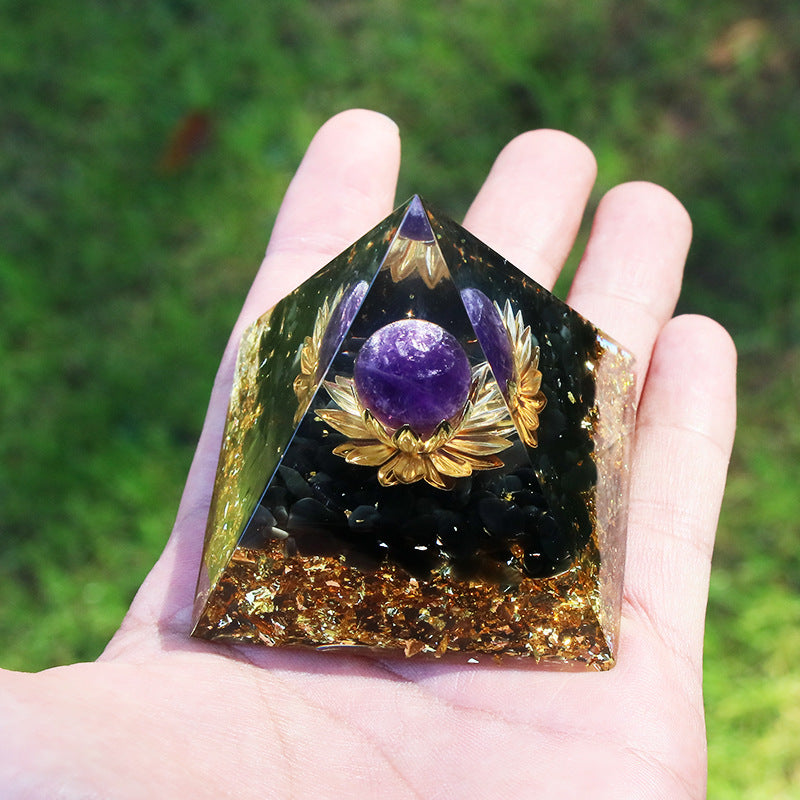 Crystal ball pyramid resin