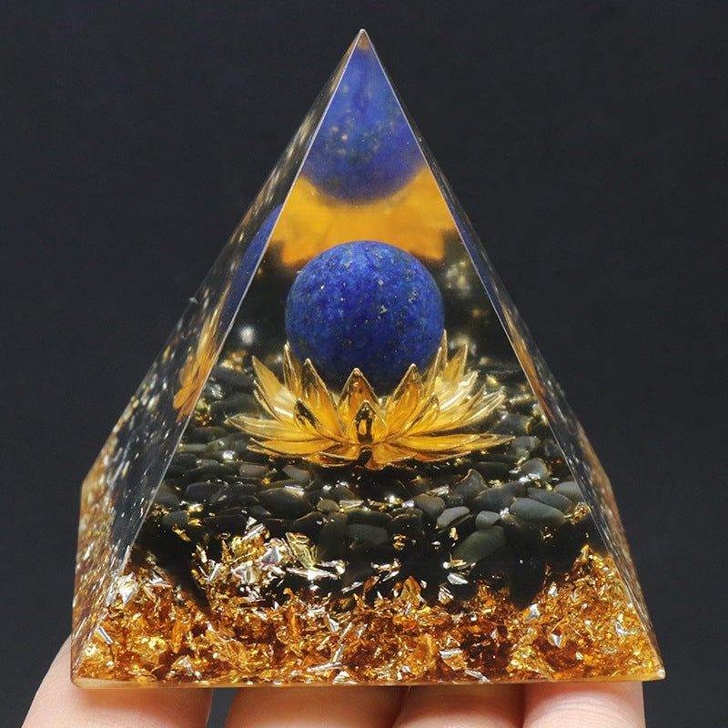 Crystal ball pyramid resin