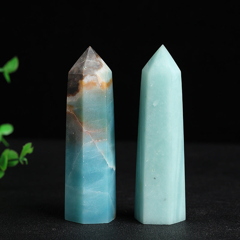 Natural Blue Amazon jasper tower