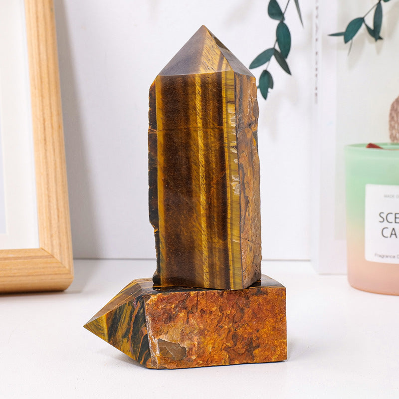 Natural tiger eye four-sided pillar crystal