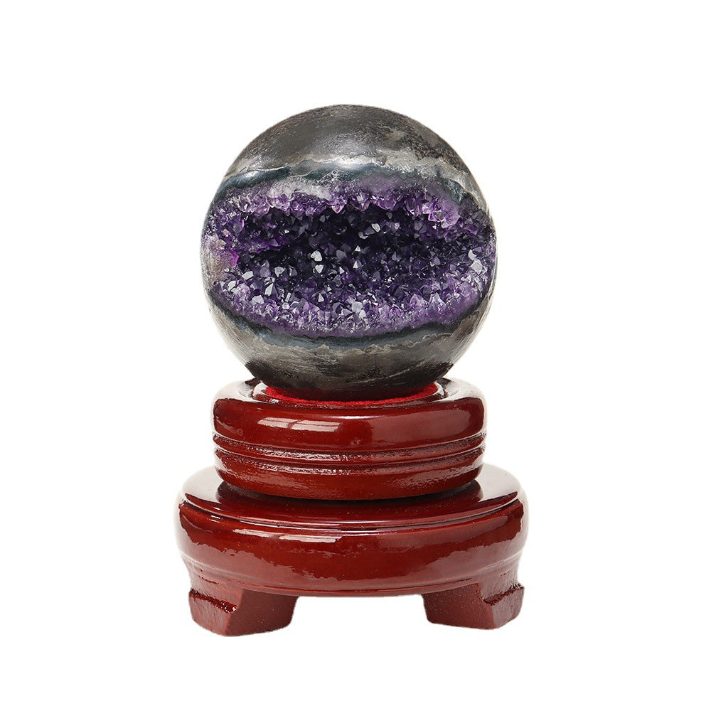 Natural amethyst geode crystal ball/sphere