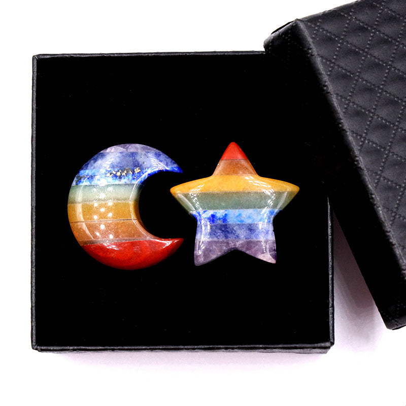 Seven chakra stone moon stars