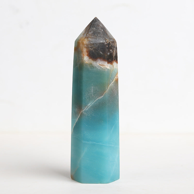 Natural Blue Amazon jasper tower