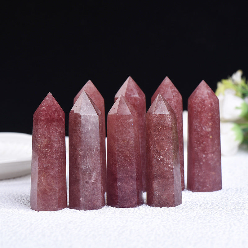 Natural Strawberry Quartz Tower