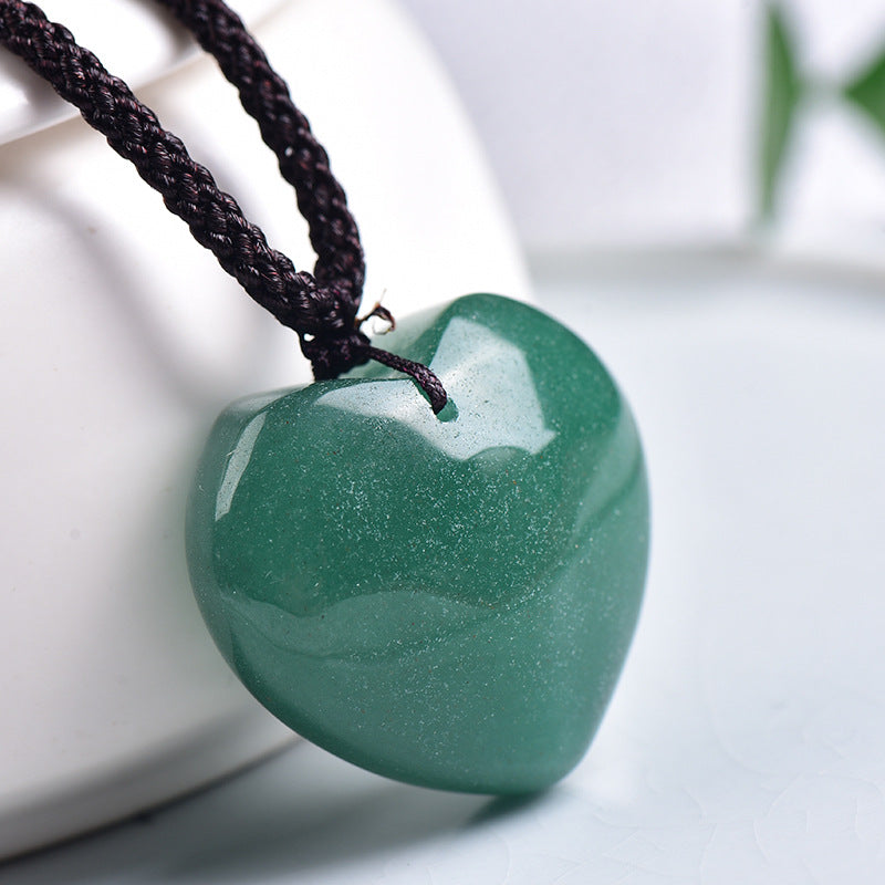 Natural Green Aventurine Heart Necklace