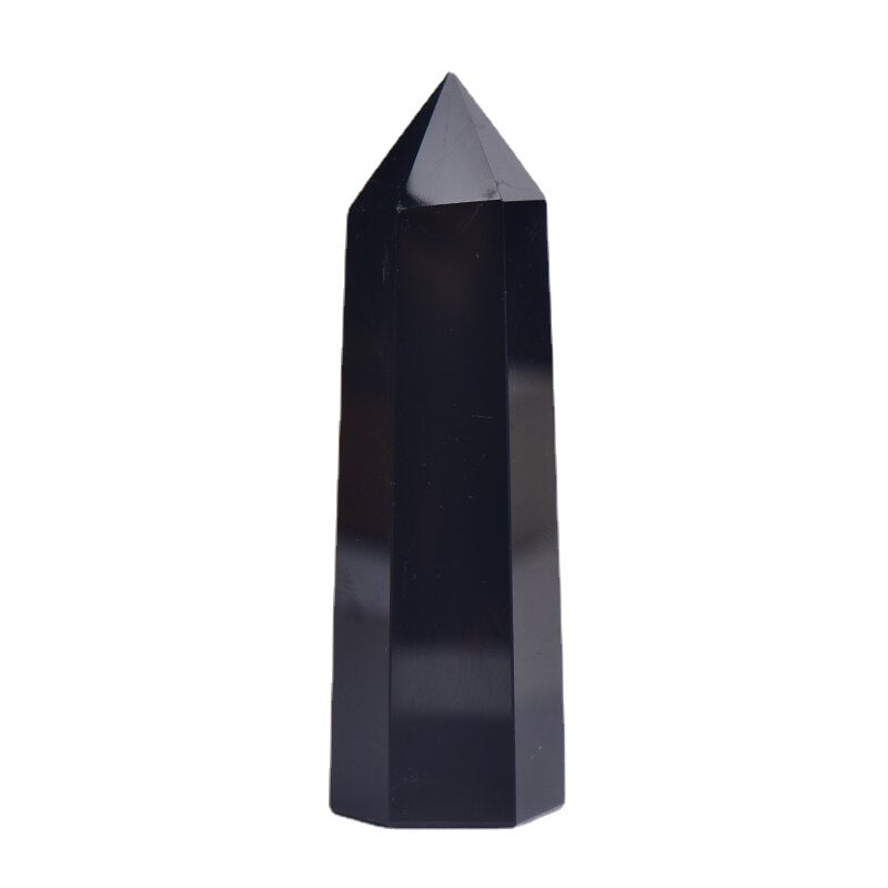 Natural Black Obsidian Tower