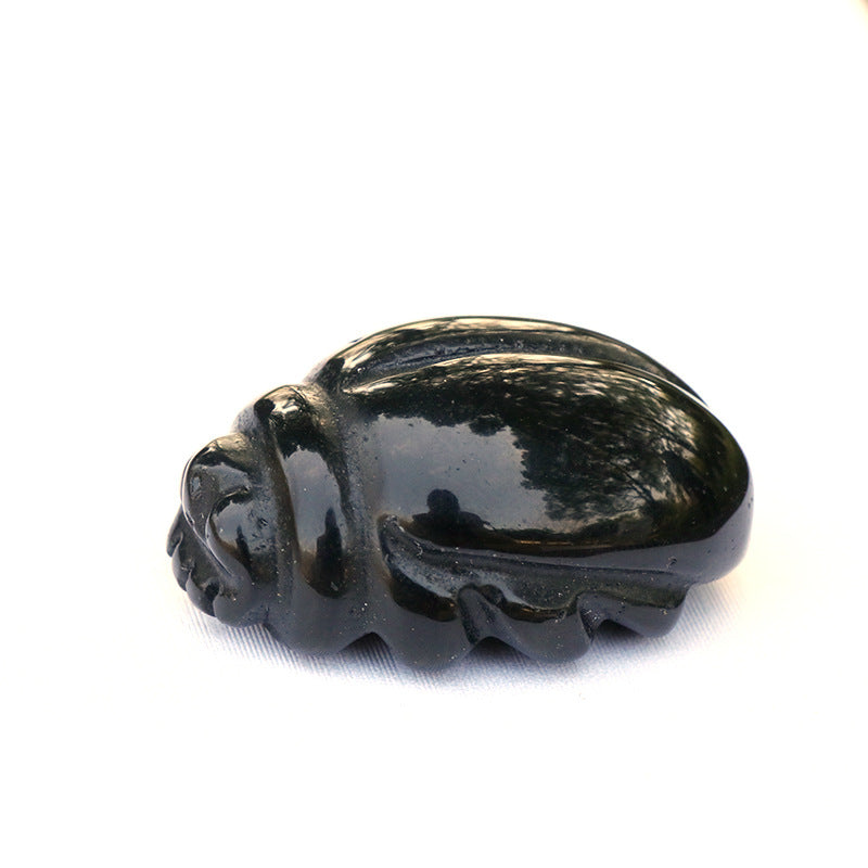 crystal stone carving beetle