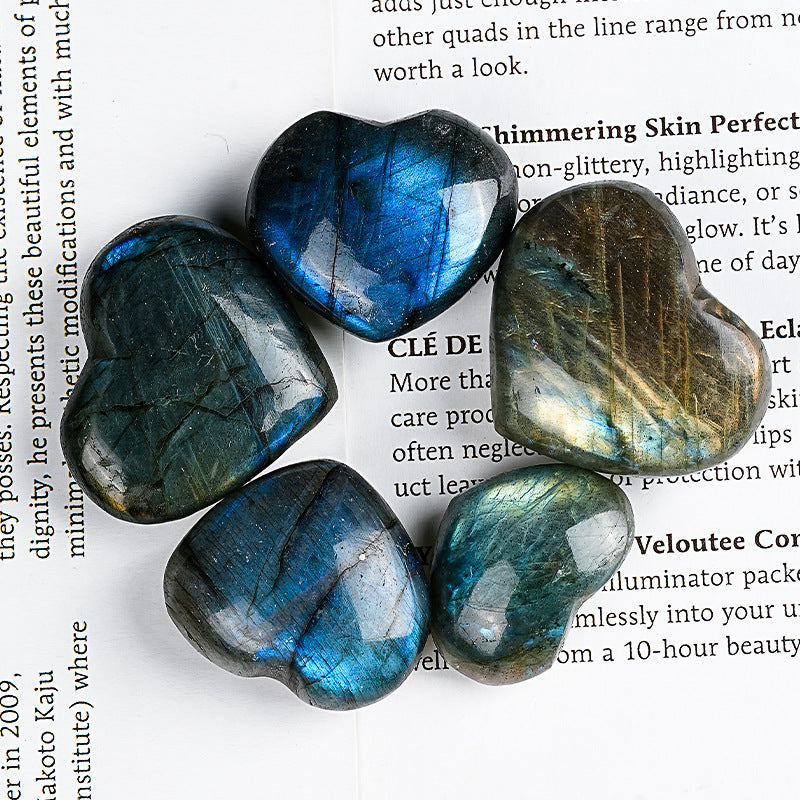 Natural Labradorite crystal heart shape