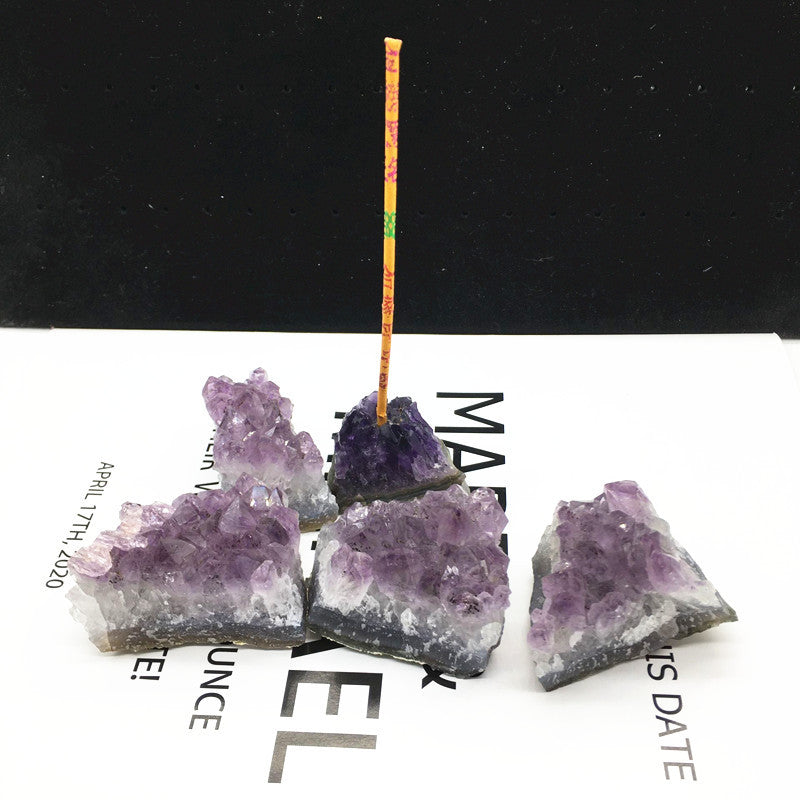 Natural Amethyst Cluster  Incense Holder