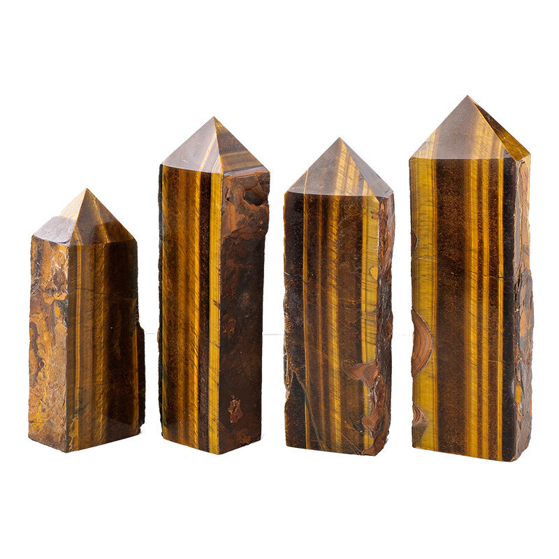 Natural tiger eye four-sided pillar crystal