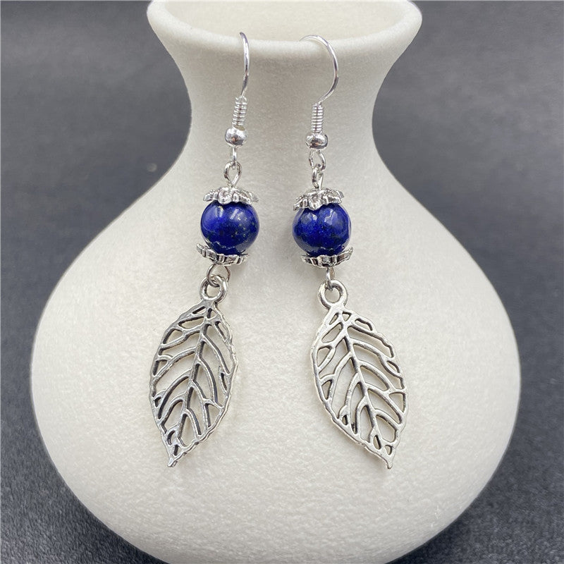 Crystal leaf earrings