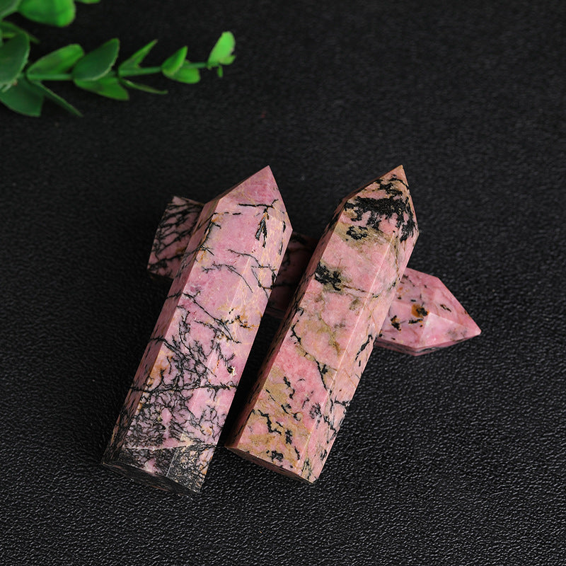 Natural Rhodonite Tower