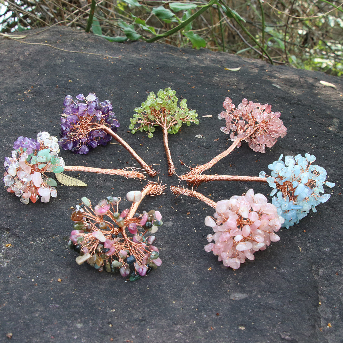 Amethyst Colorful Crystal Crushed Stone Life Tree