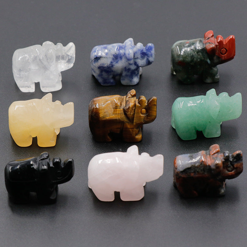 Natural crystal stone carved small animals